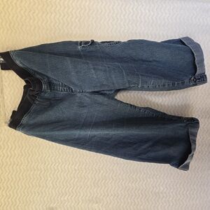 Essentials Plus Size  Relaxed Fit Embellished Denim Capri"s.